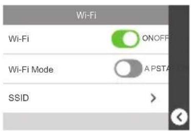 Wi-Fi Wi-Fi ONOFF Wi-Fi Mode A PSTATION SSID >