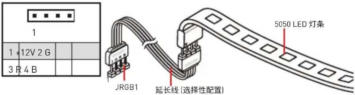 MSI B450M PRO-VDH V2 - JRGB1: RGB LED 灯条接口 - 1