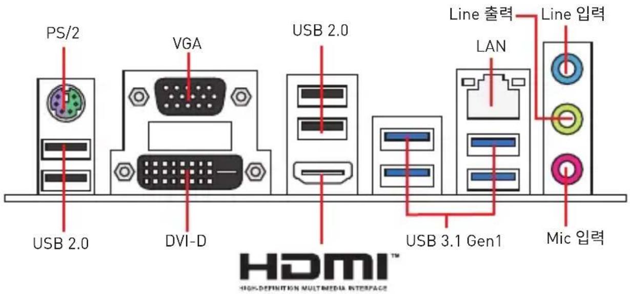 MSI B450M PRO-VDH V2 - 후면 I/O 패널 - 1