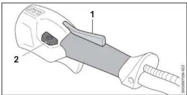 STIHL RGA 140 - Vermogenstrap instellen - 1