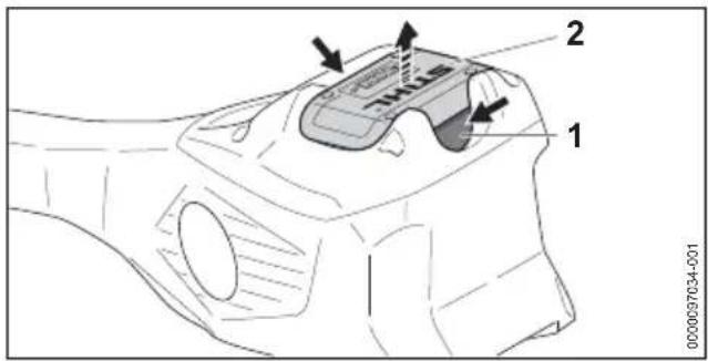 STIHL RGA 140 - Accu verwijderen - 1