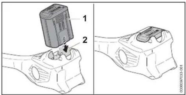 STIHL RGA 140 - Mise en place de la batterie - 1