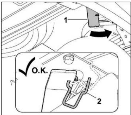 STIHL RT 5097 Z - Accrochage du plateau de coupe à l'arrière : - 3