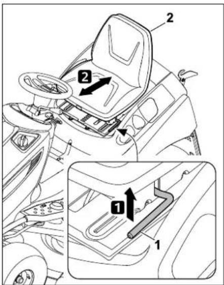 STIHL RT 5097 Z - Réglage du siège du conducteur - 2