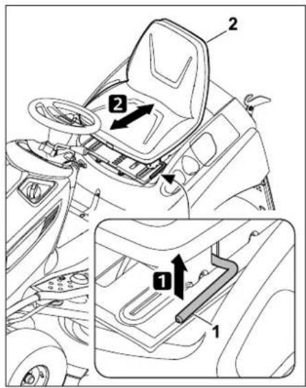 STIHL RT 5097 Z - Regolazione del sedile di guida - 2