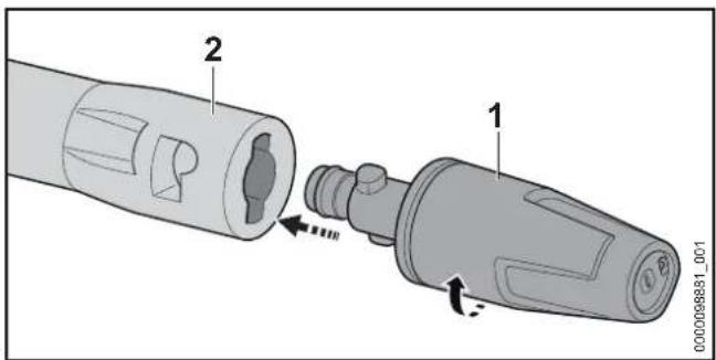 STIHL RE 80 X - Attaching the Nozzle - 1