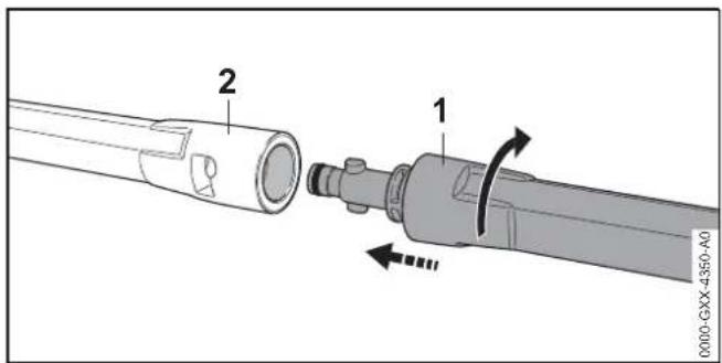 STIHL RE 80 X - Attaching the spray lance - 1