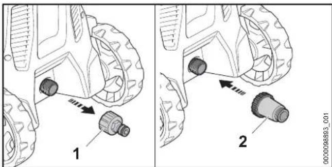 STIHL RE 80 X - Connecting the water filter - 1