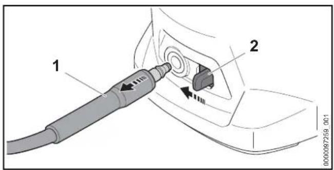 STIHL RE 80 X - Fitting and removing the high-pressure hose - 2