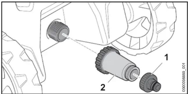 STIHL RE 80 X - Collegare il filtro dell'acqua - 1