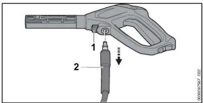 STIHL RE 80 X - Smontare la pistola a spruzzo - 1