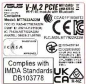 ASUS TUF GAMING B760M-PLUS II - UKCA RF Output table (The Radio Equipment Regulations 2017) - 1