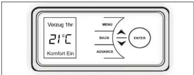 DIMPLEX RCE 100 - Zeitvorgabe des Komfortbetriebs - 1