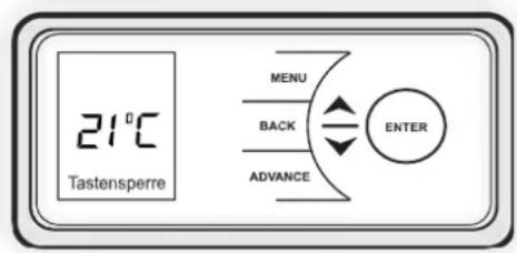 DIMPLEX RCE 150 - Activation/désactivation du verrouillage des touches - 1