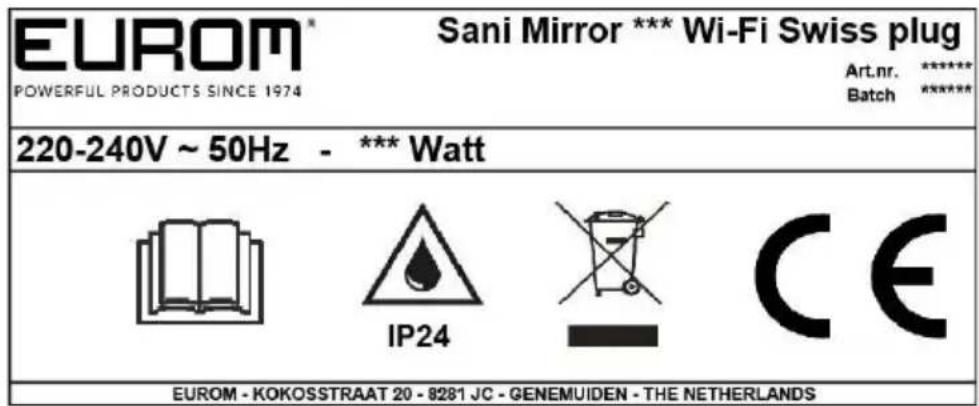 Eurom Sani 600 Mirror WiFi - Garanti - 2