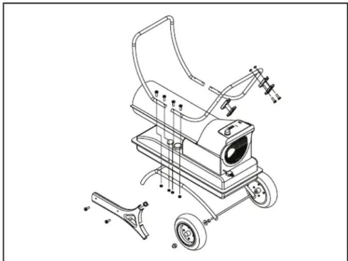 STANLEY ST-125T-KFA-E - ▲CAUTION NEVER FILL THE FUEL TANK INDOORS. ALWAYS FILL THE TANK OUTDOORS. BE SURE THAT THE HEATER IS ON LEVEL GROUND WHEN FUELING, AND NEVER OVERFILL THE FUEL TANK. - 1