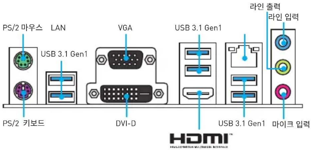MSI B150M Gaming Pro - 뒷면 I/O 패널 - 1