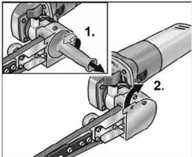 Flex BSE 8-4 50 - Montare o sostituire il nastro abrasivo - 1