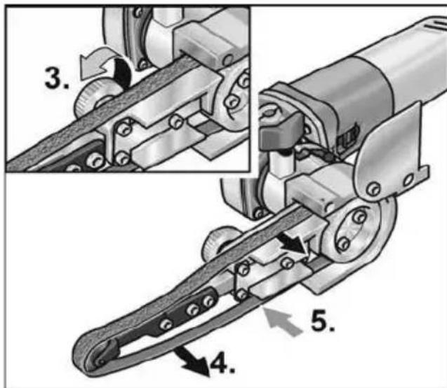 Flex BSE 8-4 50 - Colocar ou substituir a fita de lixa - 2