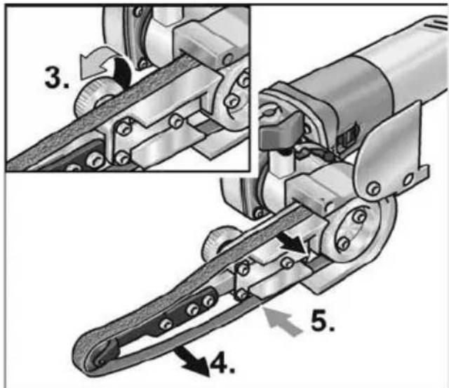 Flex BSE 8-4 50 - Påsetting eller skifting av slipebånd - 2