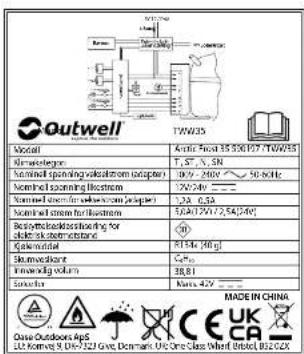 Outwell Arctic Frost 55 - TEKNISK INFORMASJON - 1