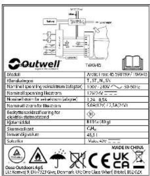 Outwell Arctic Frost 55 - TEKNISK INFORMASJON - 2