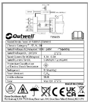 Outwell Arctic Frost 35 - GUARANTEE - 1