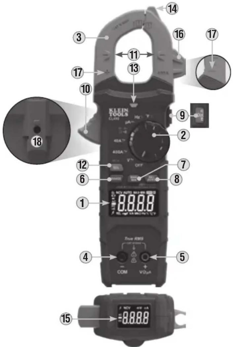 Klein Tools CL490 - ⚠ AVERTISSEMENTS – FONCTION DE TTSC - 1
