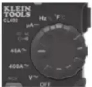 KLEIN TOOLS CLABS μA- 45A~ 400A~ Hz F OFF