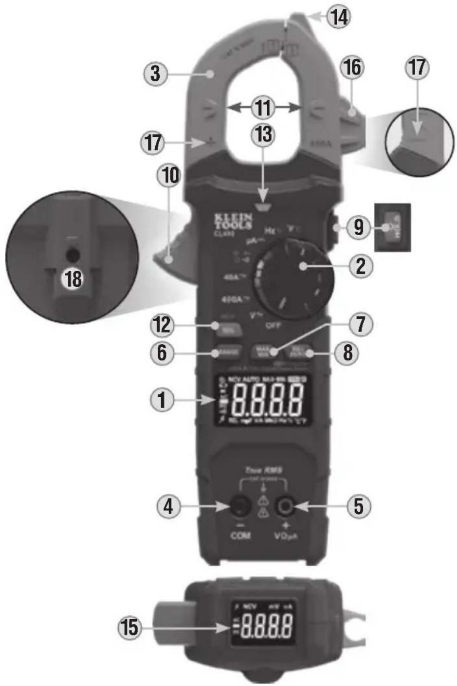 Klein Tools CL490 - SYMBOLS ON LCD - 24