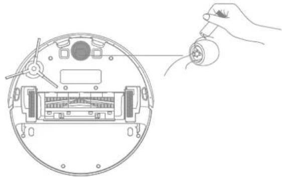 DREAME F9 Pro - Clean the Main Wheel / Omnidirectional Wheel - 1