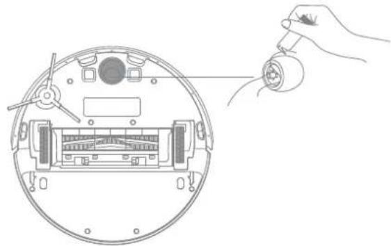 DREAME F9 Pro - Das Hauptrand und das Universal-Rad reinigen - 1