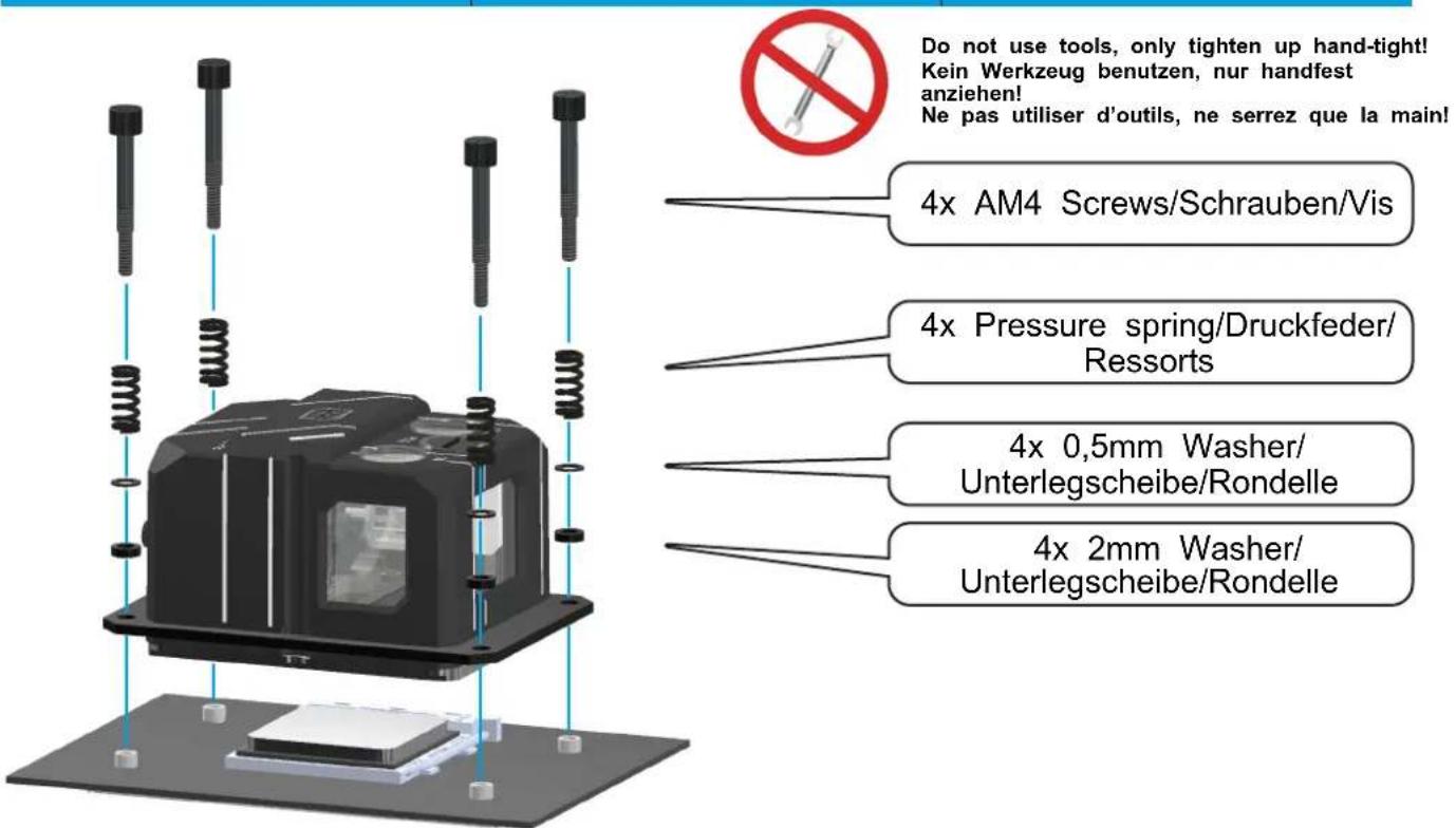 Alphacool Eisbaer Pro Aurora 280 - SOCKET ASSEMBLY SOCKELMONTAGE INSTALLATION DU SOCLE - 1