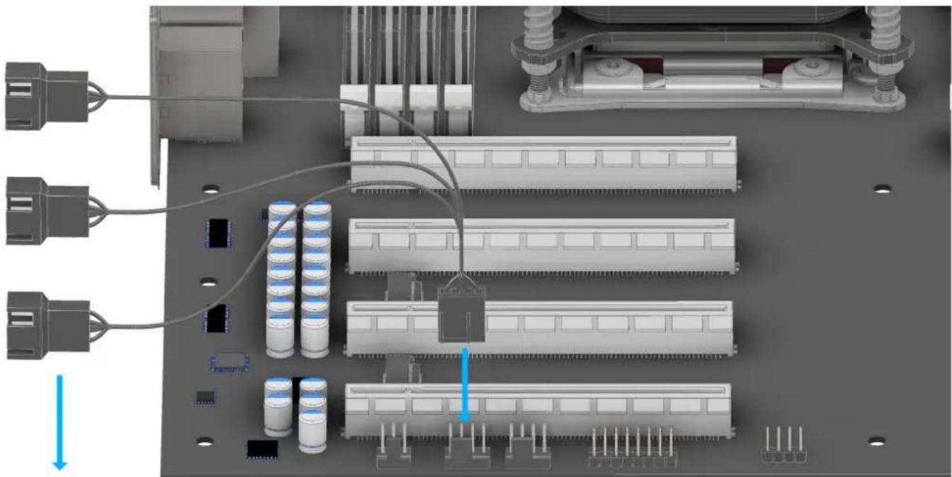 Alphacool Eisbaer Pro Aurora 280 - CONNECTING THE FAN LÜFTER ANSCHLIESSEN CONNECTER LE VENTILATEUR14. - 1