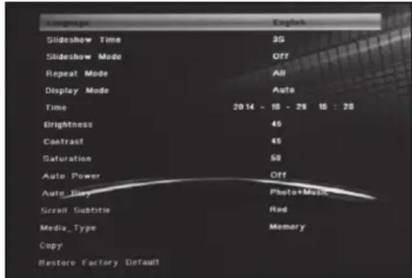 BRAUN DigiFrame 1361 - Menú de configuración - 1