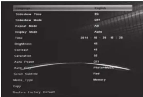 BRAUN DigiFrame 1361 - Menu di impostazione - 1