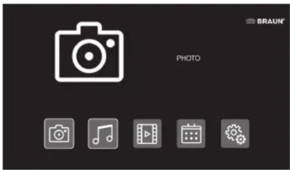 BRAUN DigiFrame 1361 - Hoofdmenu - 1