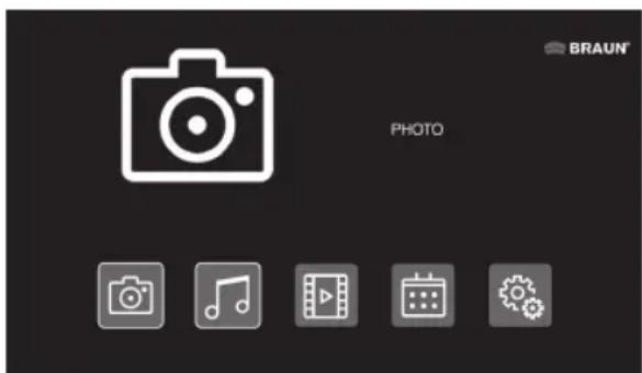 BRAUN DigiFrame 1361 - Meniul principal - 1