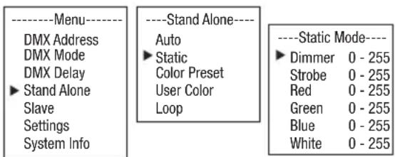 Cameo ROOT PAR BATTERY - STAND-ALONE-BETRIEBSART STATIC - 1