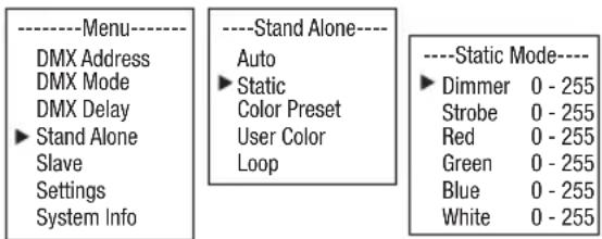 Cameo ROOT PAR BATTERY - MODALITÀ DI FUNZIONAMENTO STAND-ALONE AUTO / SOUND - 2