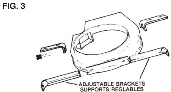 FIG. 3 ADJUSTABLE BRACKETS SUPPORTS REGLABLES