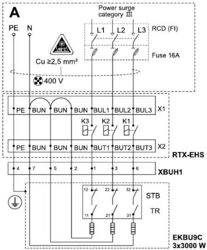 DAIKIN EHSXB04P30BA - Anschlussvariante 1 - 2