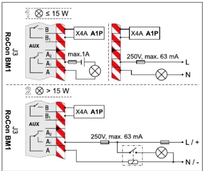 DAIKIN EHSXB04P30BA - Ligação dos contactos de comutação (saídas AUX) - 1