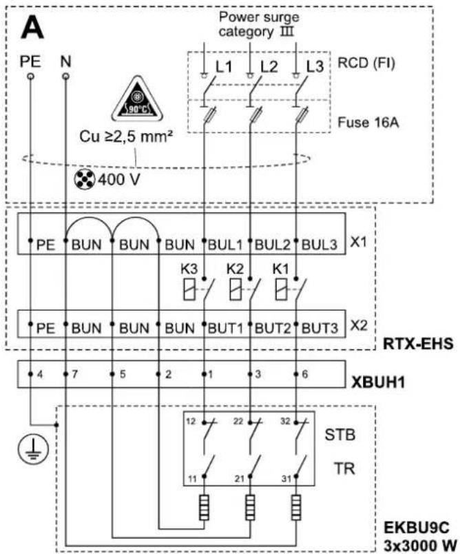 DAIKIN EHSXB04P30BA - Connection of the electrical Daikin Backup-Heater (EKBUxx) - 3