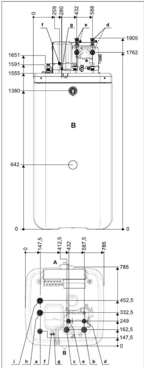 DAIKIN EHSH04P30D3 - Afmetingen en aansluitmaten - 2