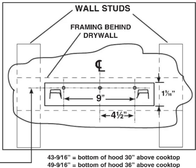 BROAN B5330SSC - INSTALL THE HOOD MOUNTING BRACKET - 1