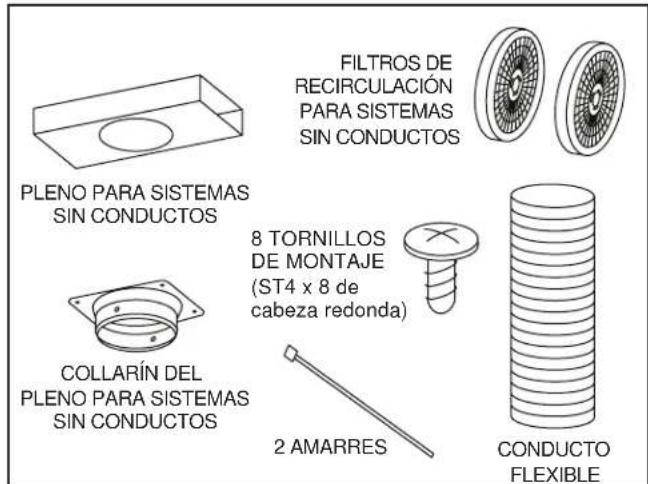 BROAN B5330SSC - CONTENIDO DEL KIT PARA SISTEMAS SIN CONDUCTOS MODELO RK56 - 1