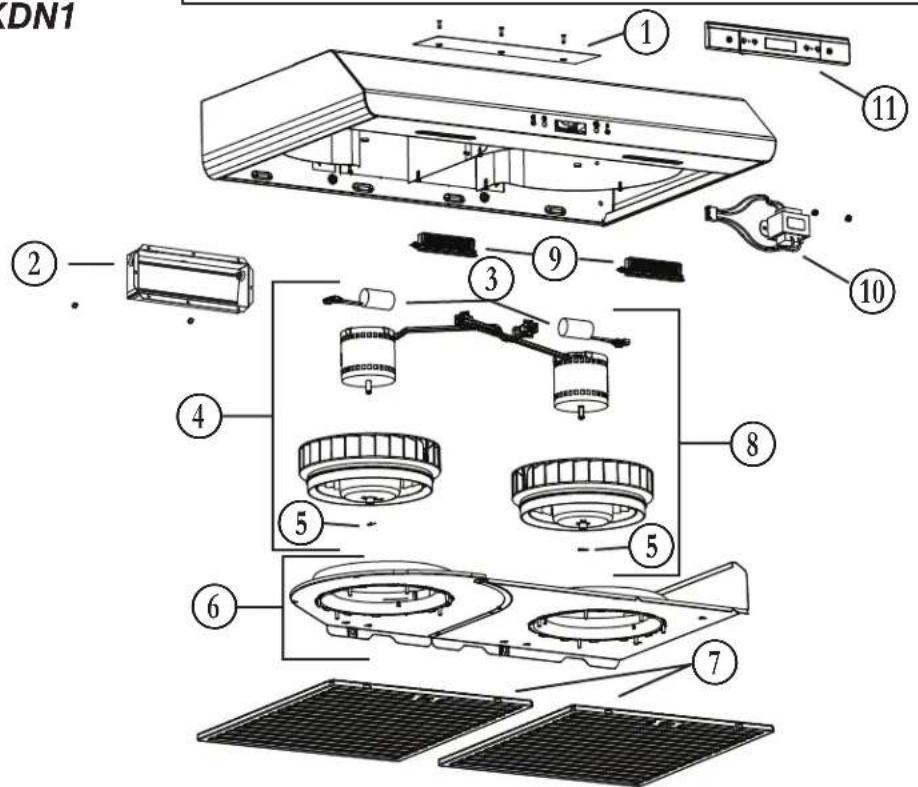BROAN BKDN136WH - PIÈCE DE REMPLACEMENT ET SERVICE - 1