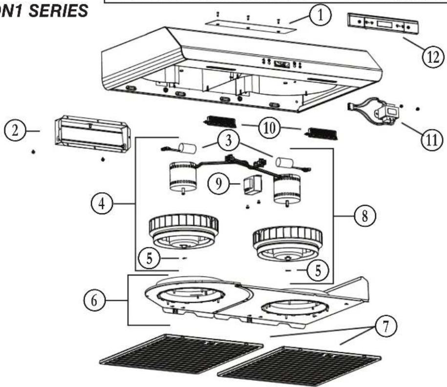 BROAN BKDN136WH - REPLACEMENT PARTS AND REPAIRS - 1