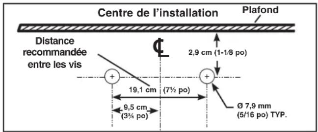 BROAN B5730SS - INSTALLATION DE LA BRIDE DE MONTAGE DE CONDUIT DECORATIF SUPÉRIEUR - 1